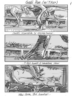 Image for Early Jurassic World Storyboards Reveal Unused Park Attractions & Action Sequences!