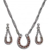 Topaz Horseshoe Necklace and Earring Jewelry Set (Item #2)
