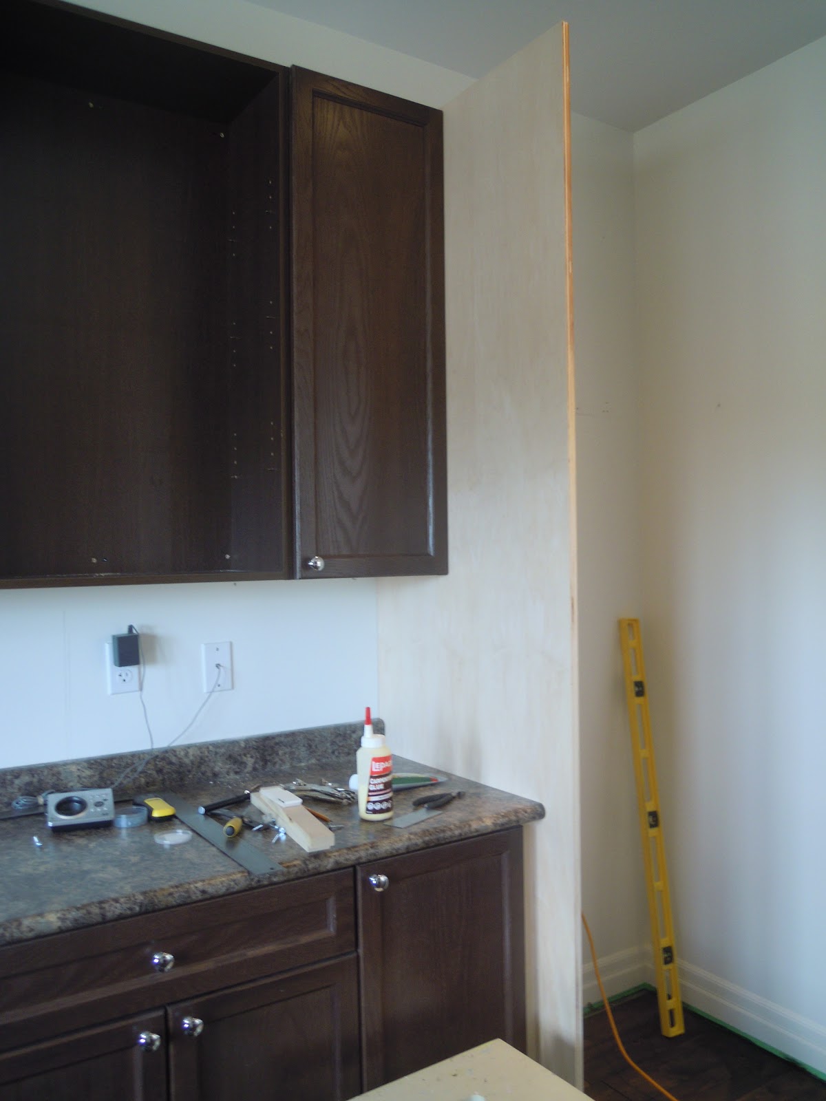 White Wood Building a fridge enclosure