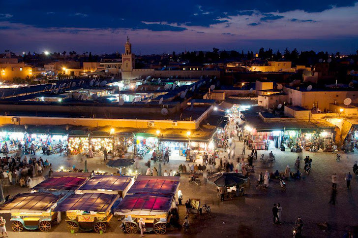 Jemma El Fna Square ,Koutoubia Mosque in background