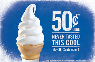 50 cent ice cream cones at burger king august to september 2013