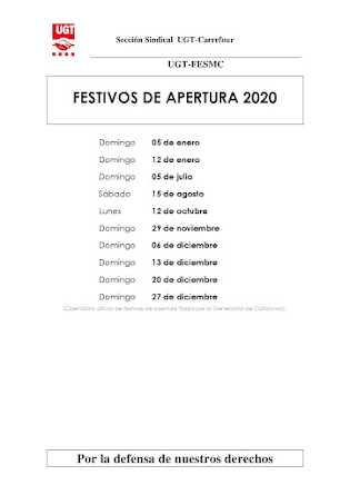 festivos apertura 2020