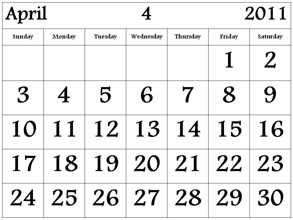 2011 april calendars. April 2011 Calendar. Printable