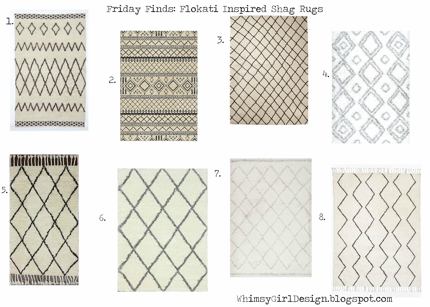 whimsy girl Friday Finds {Flokati Inspired Shag Rugs}
