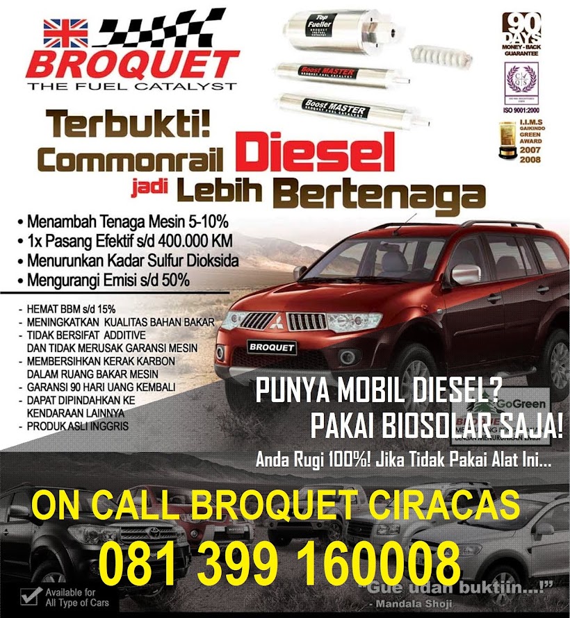 Penjual Penghemat BBM Diesel Commonrail, Broquet Jakarta Ciracas