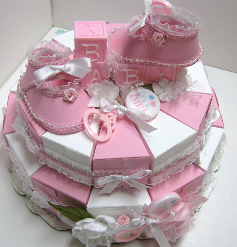 Dawns Craft Place Pretty In Pink Baby Party Favors Cake (Heavy in Pics