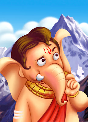 Little Ganesha Indian Mythology Children Illustration