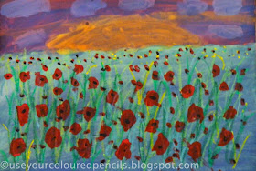 Use Your Coloured Pencils: Poppy Field Paintings