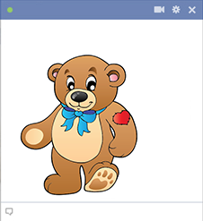 Tattooed teddy bear sticker for Facebook