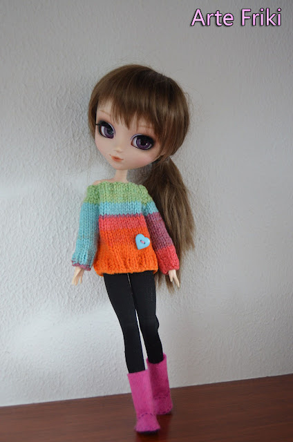 jersey pullip blythe sweater cardigan knitting barbie kawaii cute doll punto dos agujas tricot 