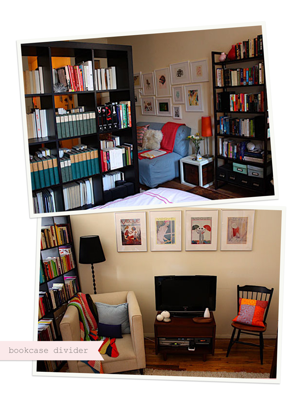 Tenacious Dee bookcase as room divider...