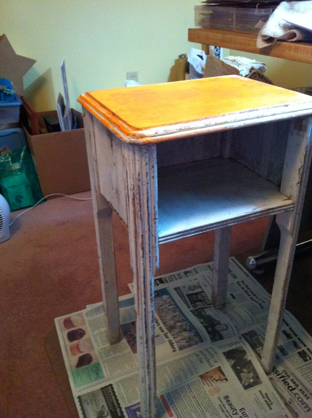 Maximum Embellishment CHALK PAINTED BEDSIDE TABLE
