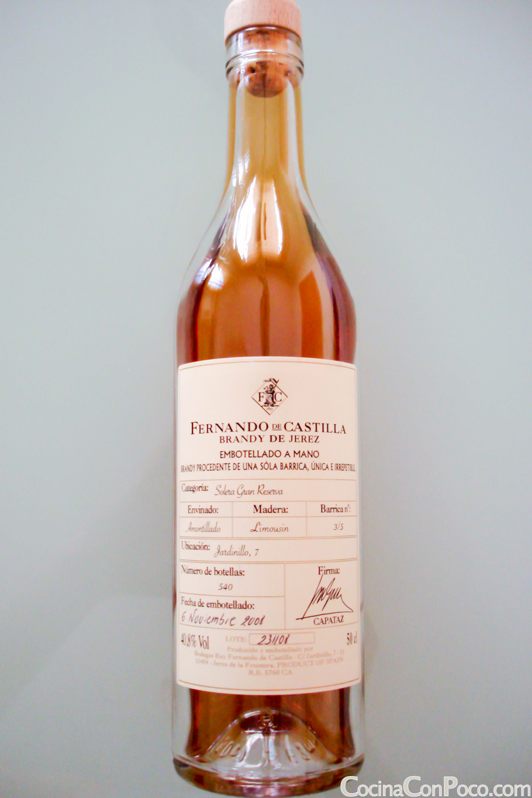 Bodegas Rey Fernando de Castilla Brandy de Jerez Recetas paso a