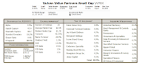 Vulcan Value Partners Small Cap Fund Vulcan Value Partners Small Cap Fund