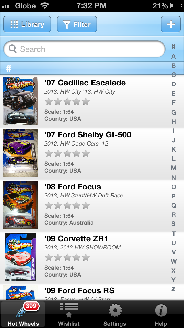 Zeon's Toy Chest Hot Wheels Collector App for Iphone/Android
