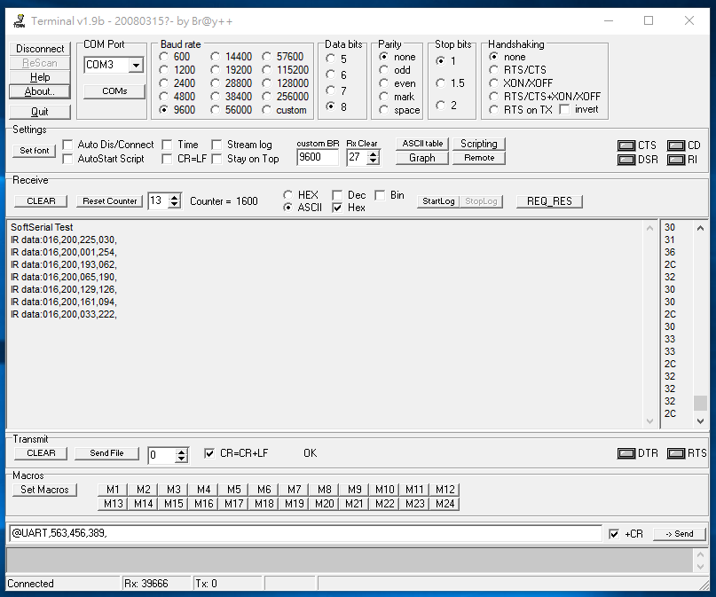 專題研究所 好用的串列接收軟件(RS232、UART)，Terminal v1.9b