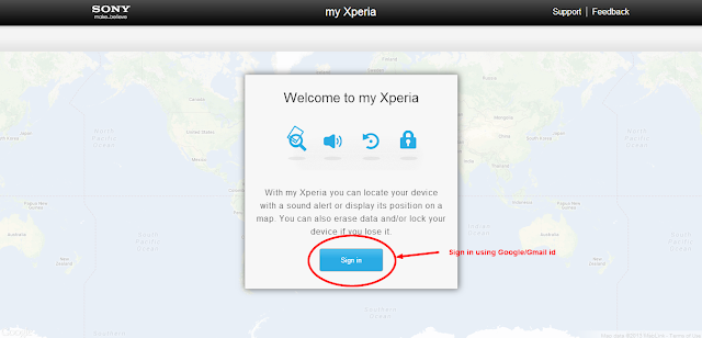 'my Xperia' remote security App; another useful service from Sony for Xperia phones from 2012 onwards 
