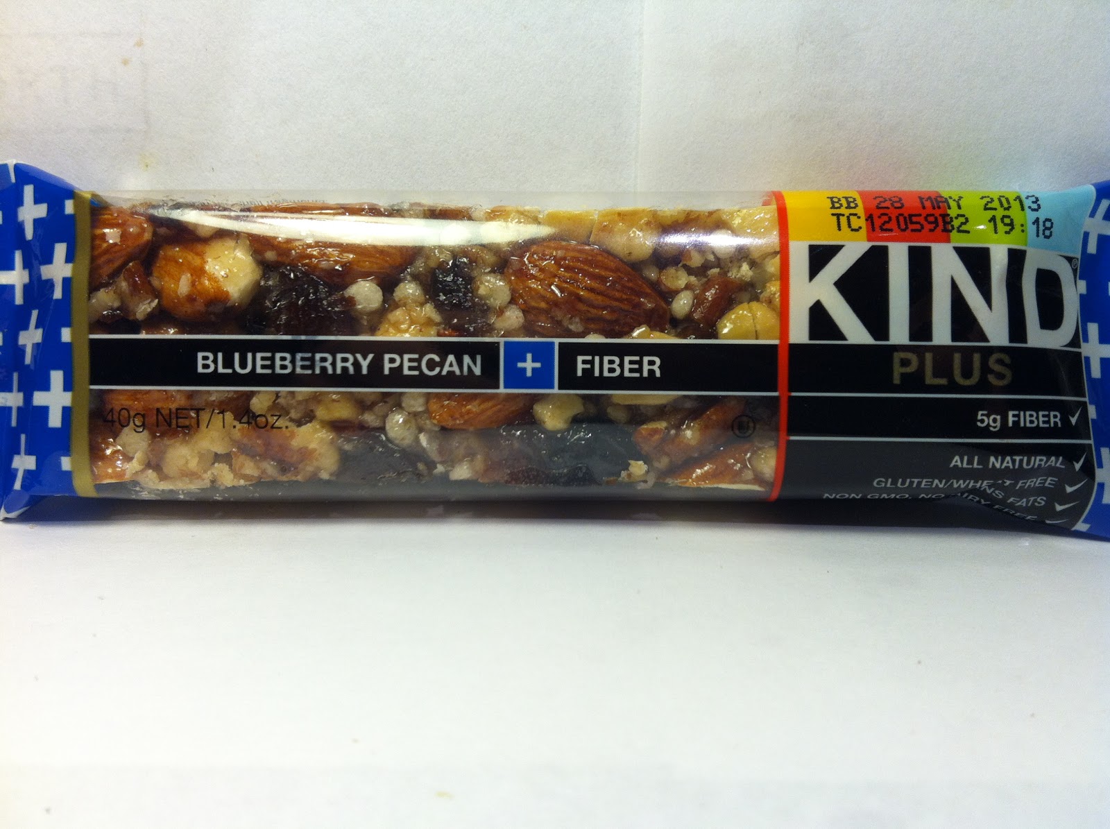 Crazy Food Dude Review KIND Plus Blueberry Pecan + Fiber Bar
