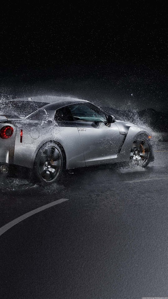Nissan GTR Sport Car Rain  Android Best Wallpaper