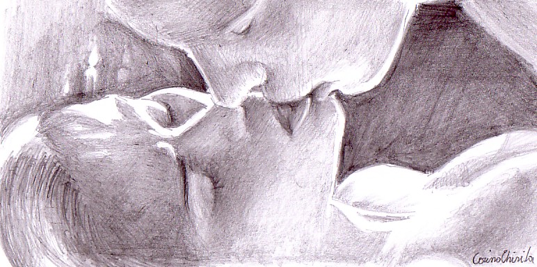 Grafica Erotica Desen+erotic+in+creion+-Making+love+kissing+her+pencil+drawing