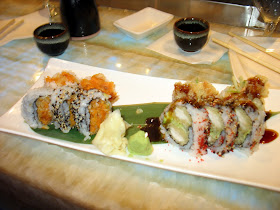 Chicken Tempura sushi roll and Sweet Potato sushi roll
