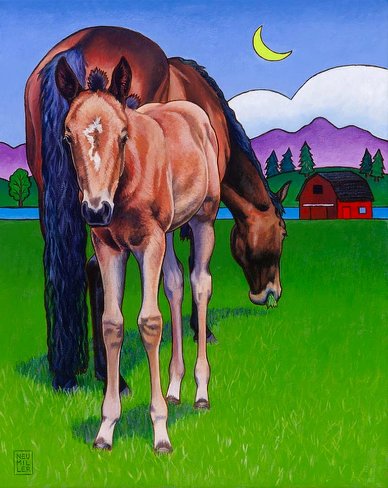 cuadros-grandes-de-caballos-modernos cuadros-caballos-coloridos-modernos