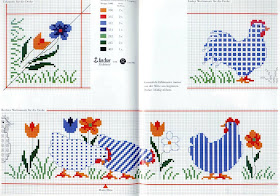 gráfico Rico - ponto cruz - galinhas