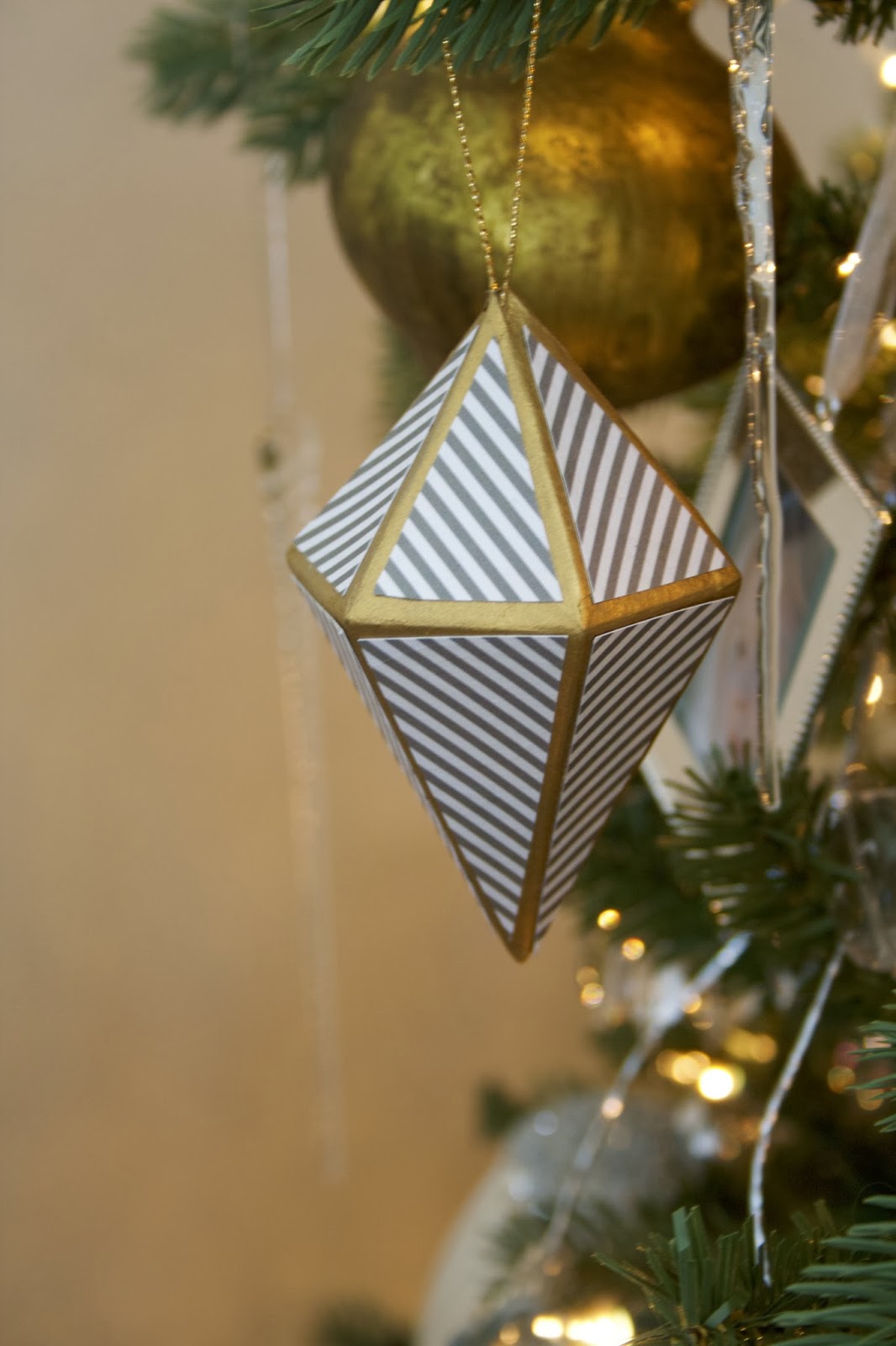 design dump diy striped + color blocked ornaments