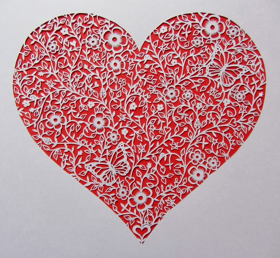 Clare Willcocks The finished papercut heart