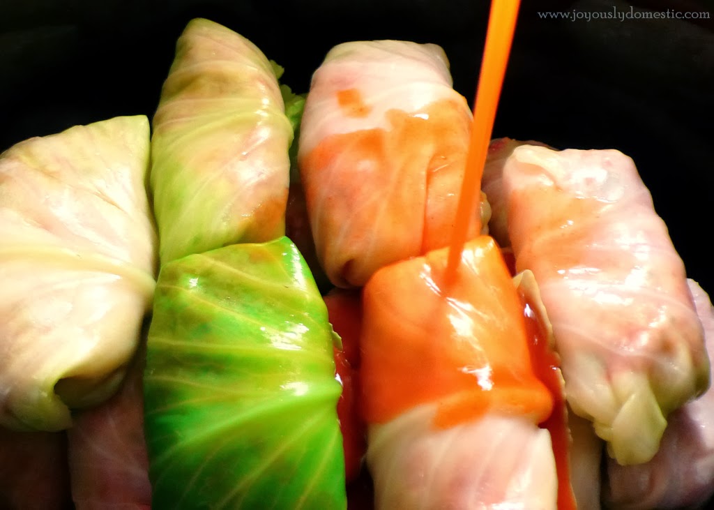 Joyously Domestic Slow Cooker Stuffed Cabbage Rolls {Galumpkis}