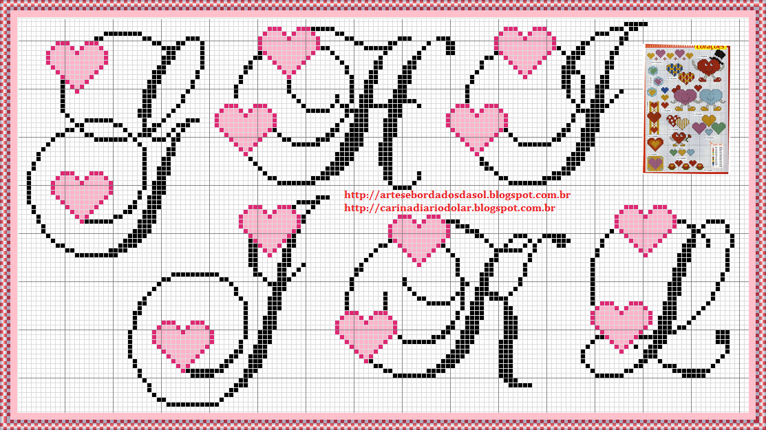 Ponto Cruz da Samsara: Monograma de coração!