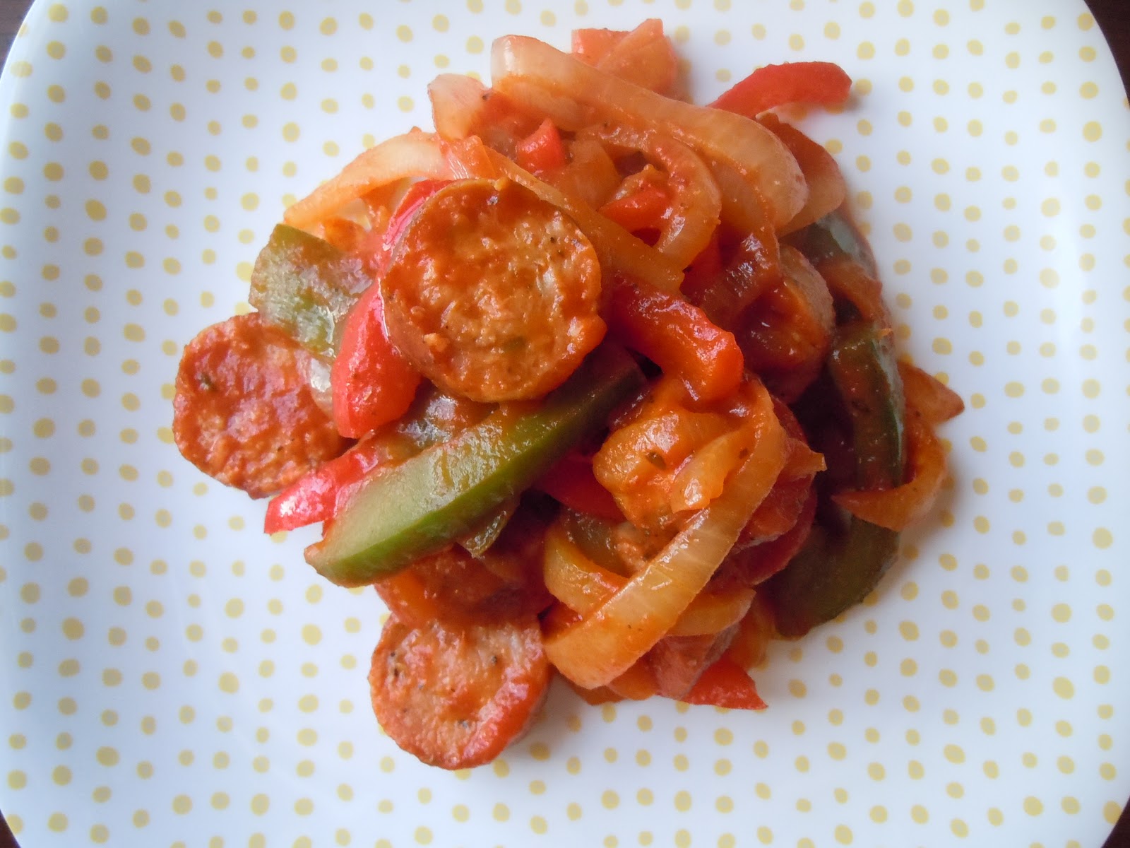 The Savvy Kitchen Chicken Sausage, Peppers and Onions
