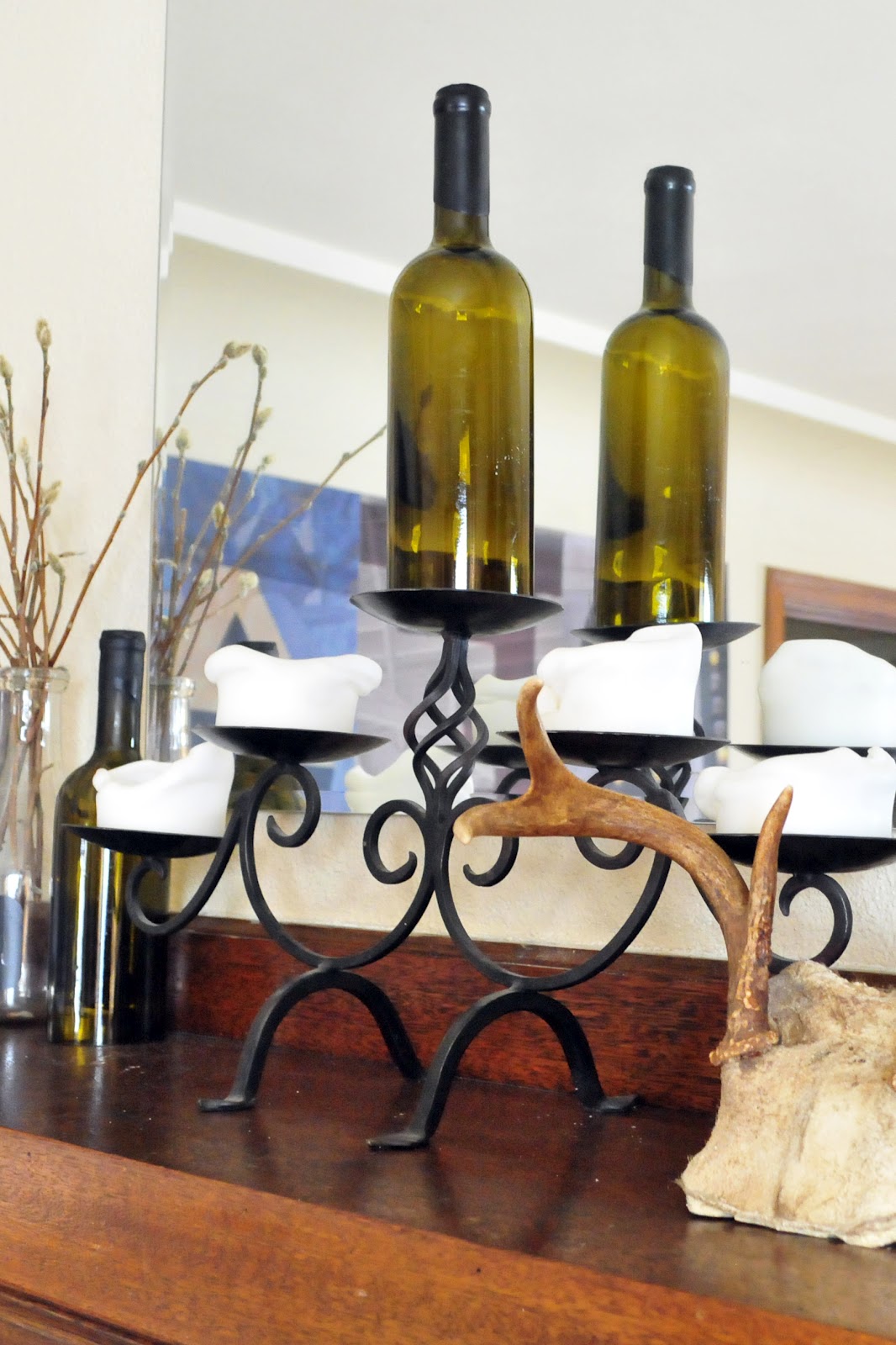 nashville narnian DIY Wine Bottle Candelabra