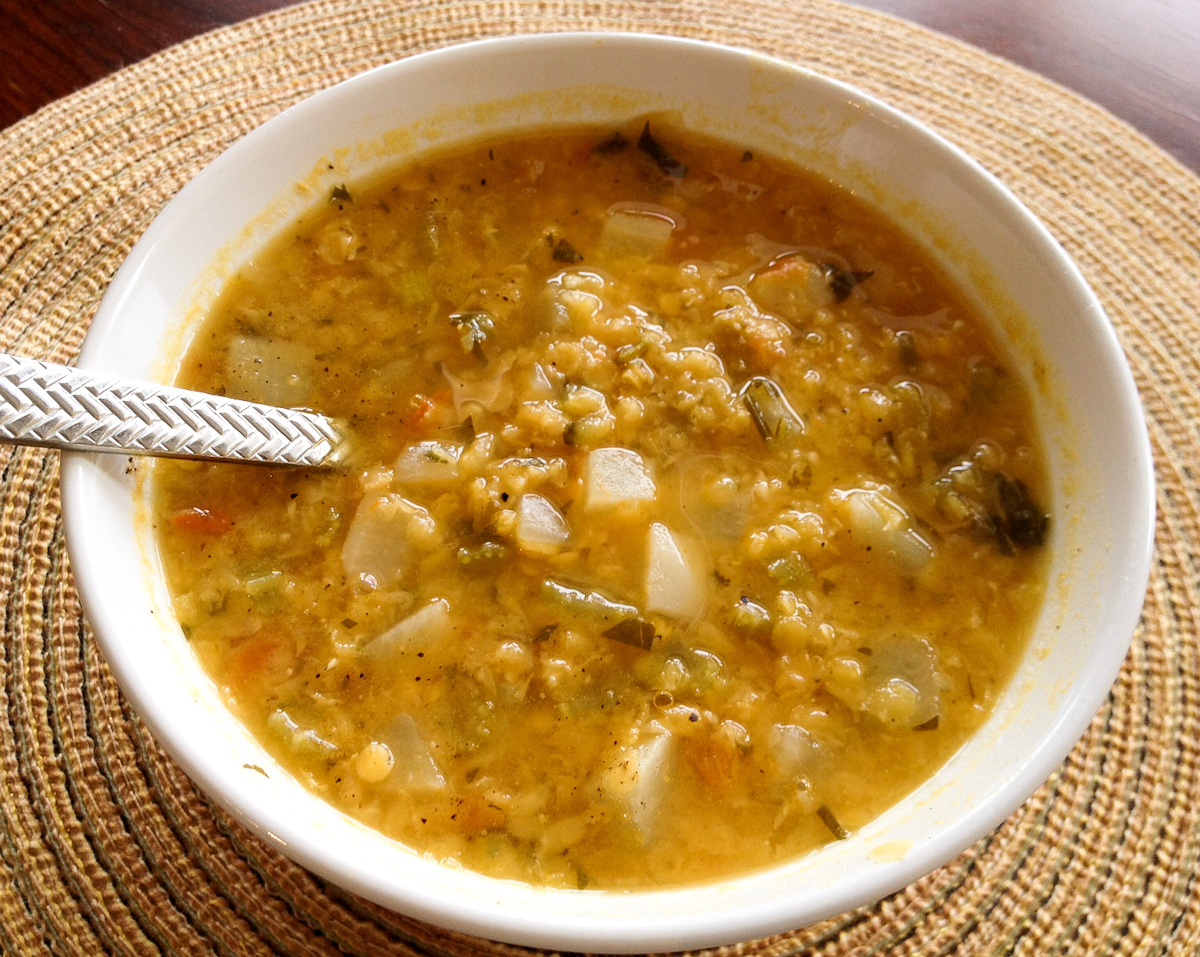 Butterfly Girl Red Lentil Soup with Turnips