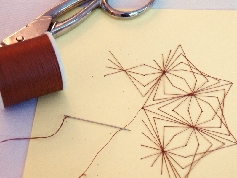 Centi bastelt Weihnachtskarten mit Fadengrafik