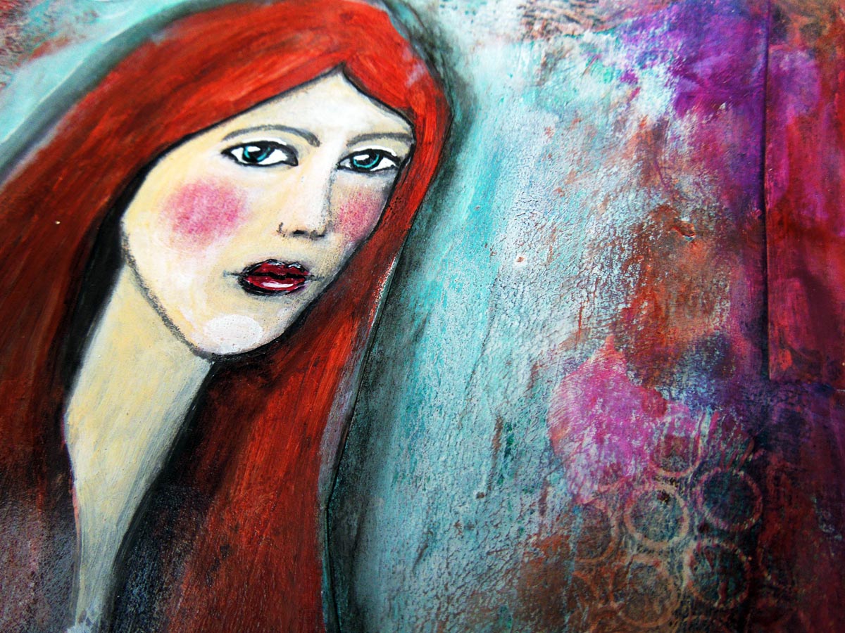 Inky Dinky Doodle More paint over collage!