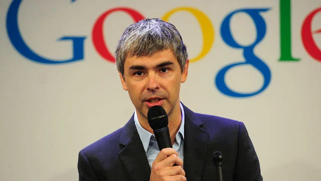 Larry Page and Google holding mice