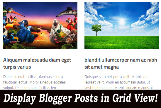 Blogger post in grid view