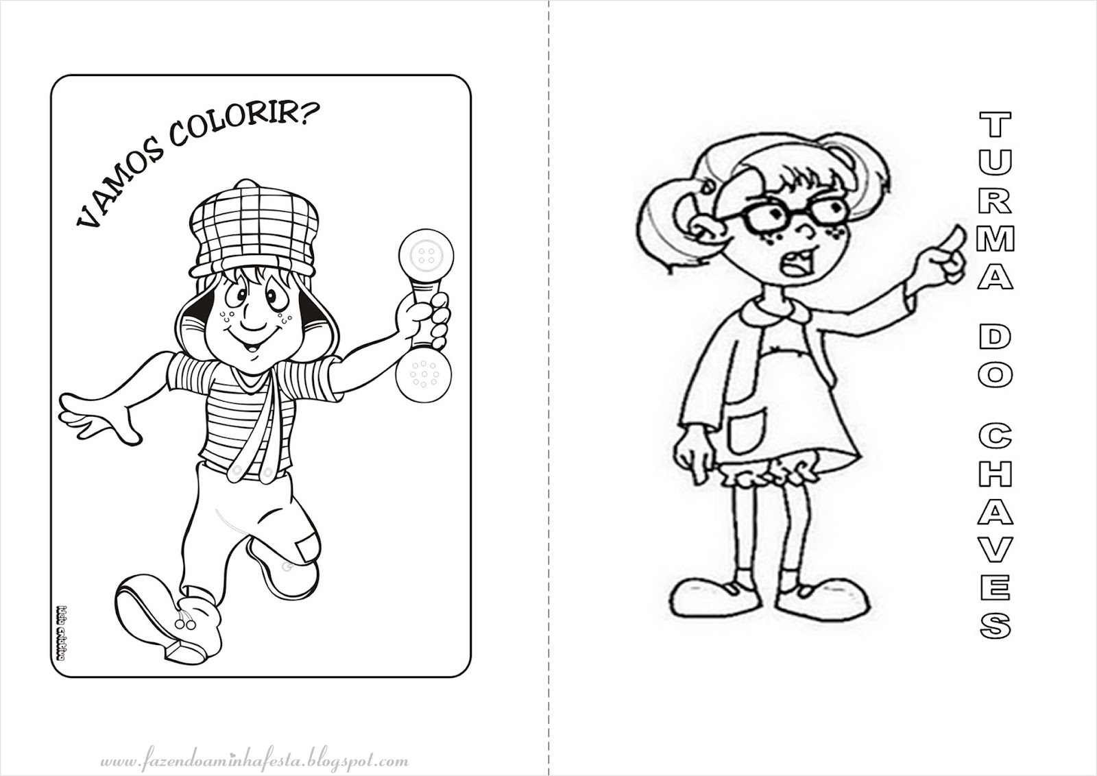 Fazendo a Nossa Festa - Colorir: Imagens para Colorir do Chaves e sua Turma!