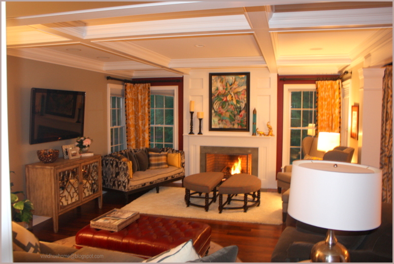 Burgundy Accent Wall Living Room