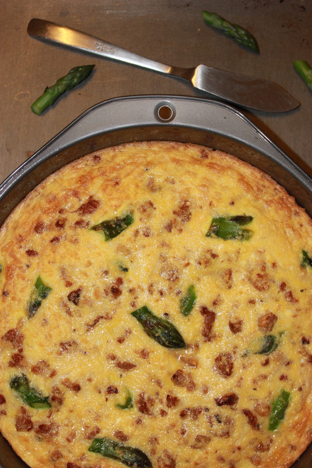 Soupedup Garden Baked Parmesan Asparagus Polenta Sausage Frittata