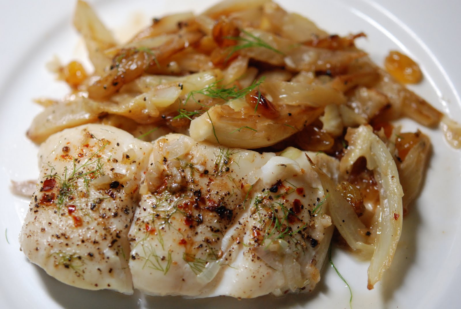 marys bites WineBraised Fennel with Roasted Halibut