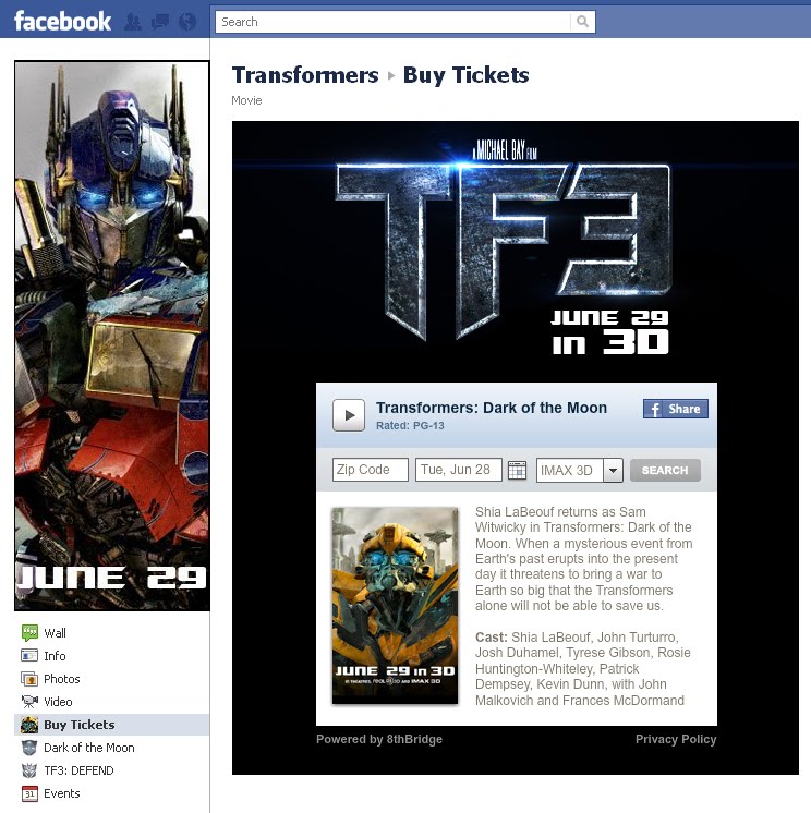 Transformers 3 Tickets Via Facebook Marketing for Law Firms