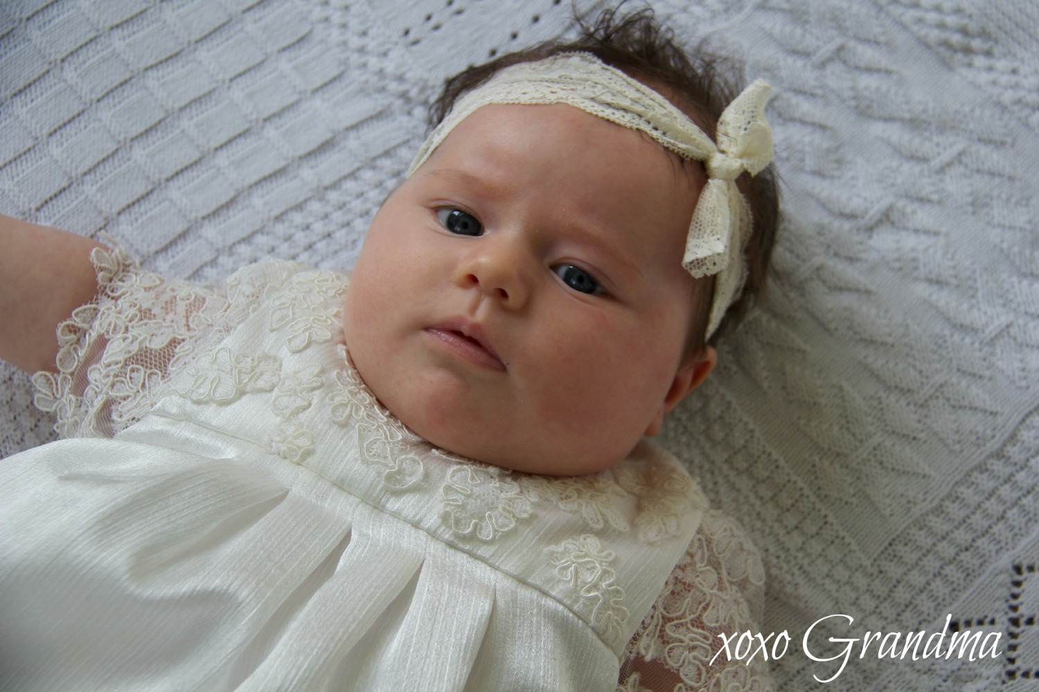 xoxo Grandma Baby Blessing Dress Using Mommy's Wedding Dress