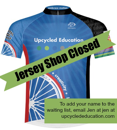 Upcycled Education Cycling Jerseys on Sale! Yay!