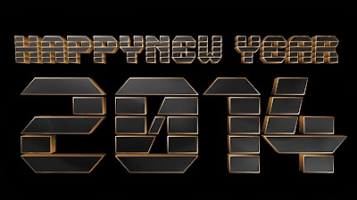 Black Background Beautiful Stylish Text Happy New Year Greetings Images Photos Wallpapers Pictures 2014