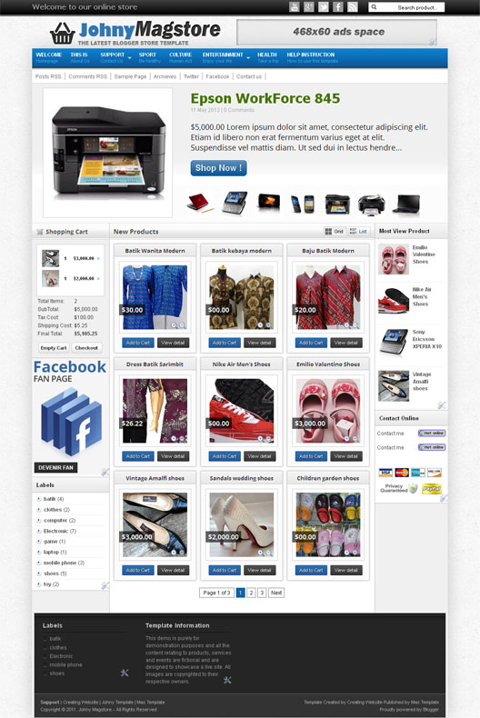 share  template shop bán hàng blogger Johny+Magstore