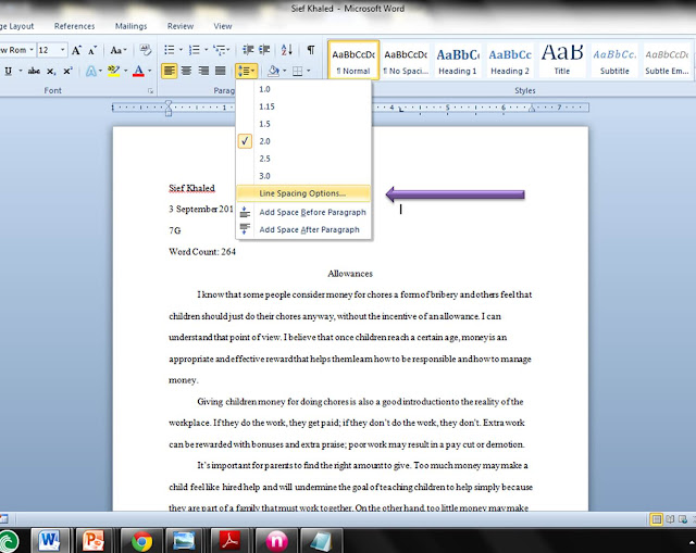 typed essay format