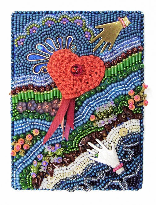 bead embroidery by Robin Atkins, Friends