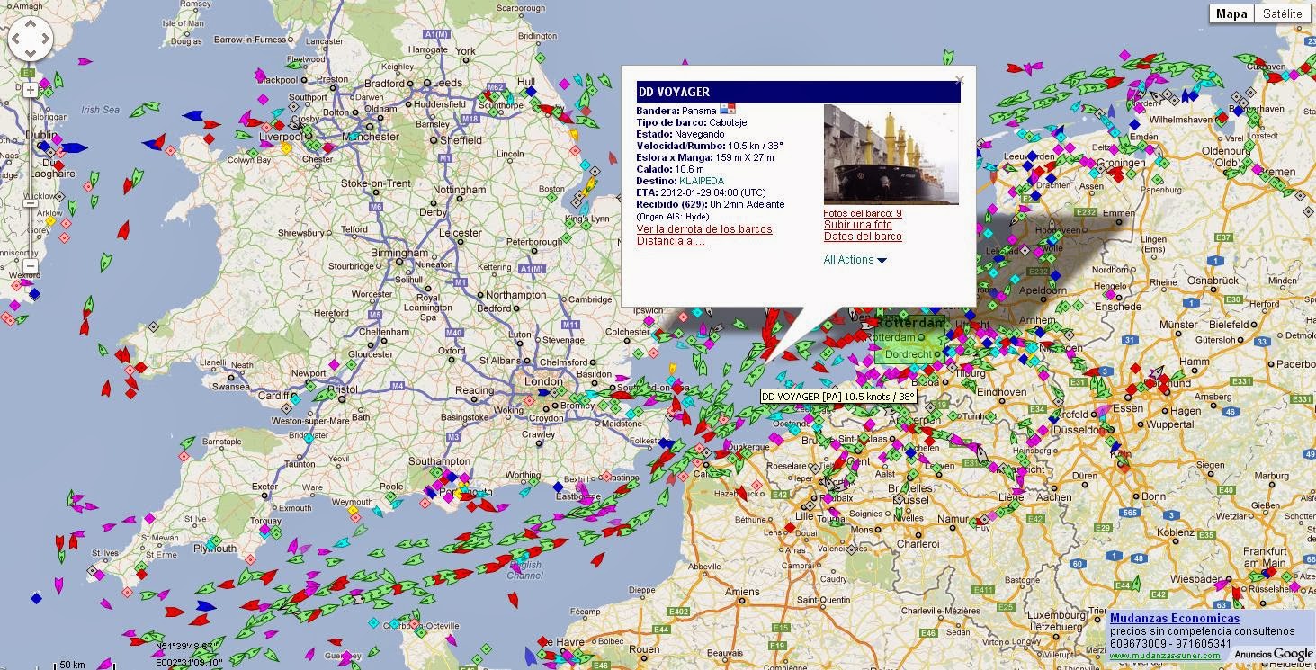 Geoinformación Seguimiento de buques en tiempo real en